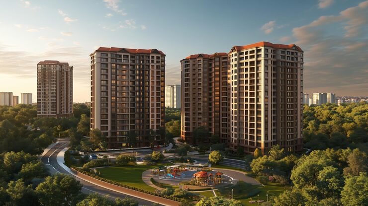 Illustrative render for KGK Aahvan, Vaishali Nagar, Jaipur