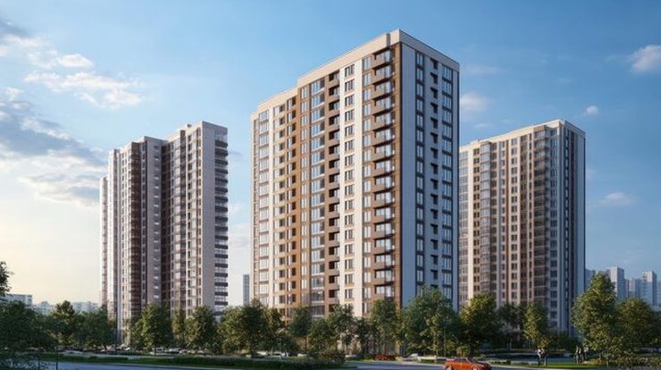 Illustrative render of a modern apartment tower, Jaipur