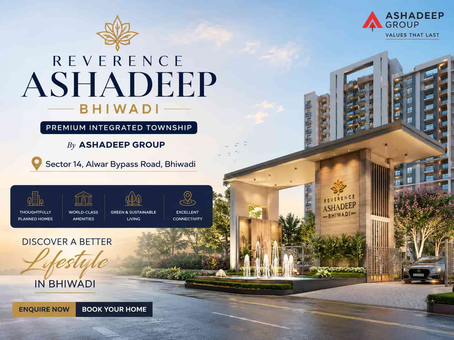 Reverence Ashadeep Bhiwadi - Integrated Township in Sector 14, Alwar Bypass Road Banner