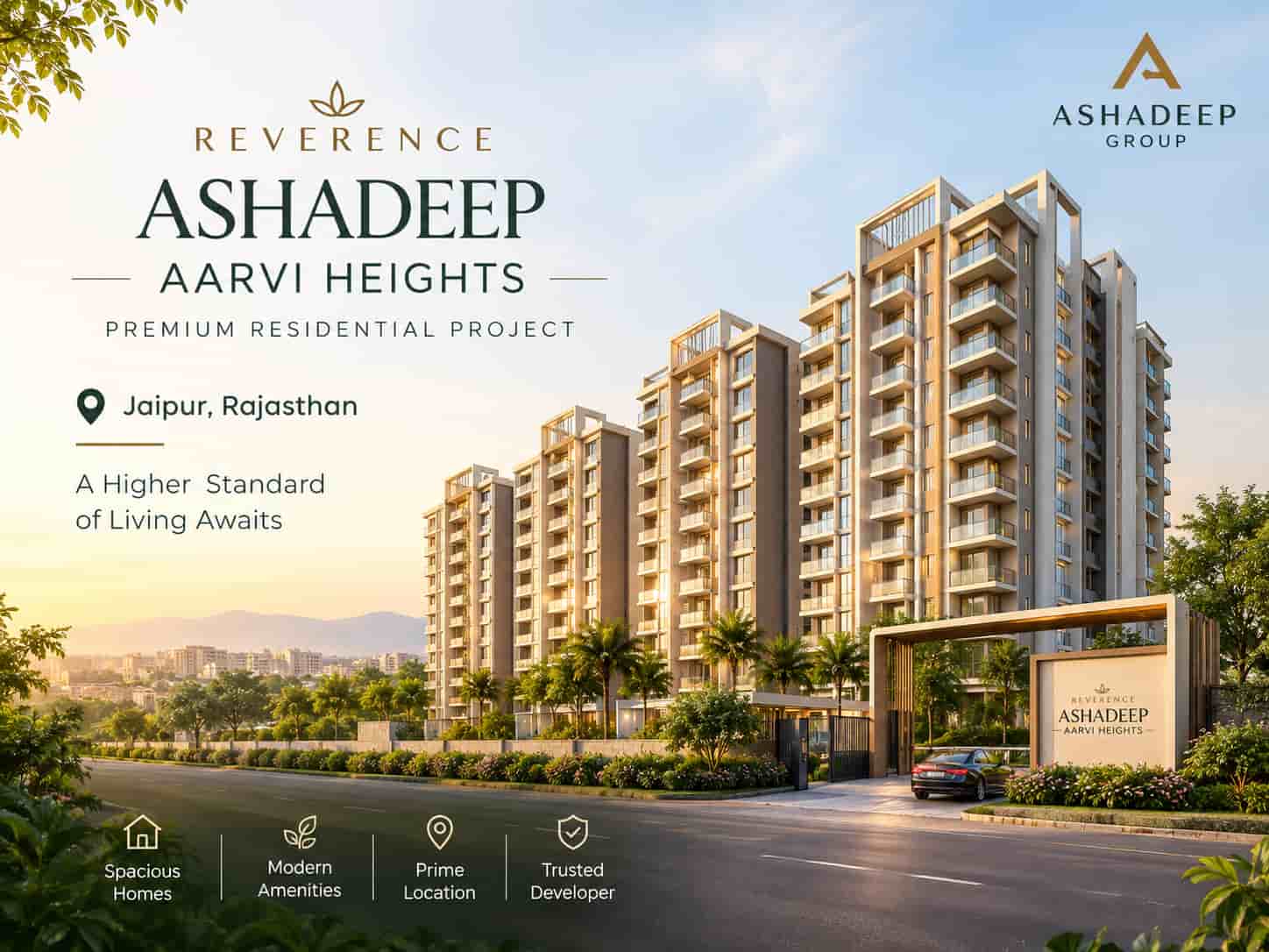 Reverence Ashadeep Aarvi Heights - Luxury 3 and 4 BHK Apartments in Jaipur Banner
